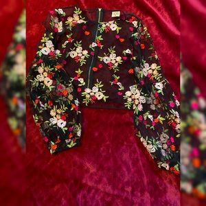 See through, Floral , crop top